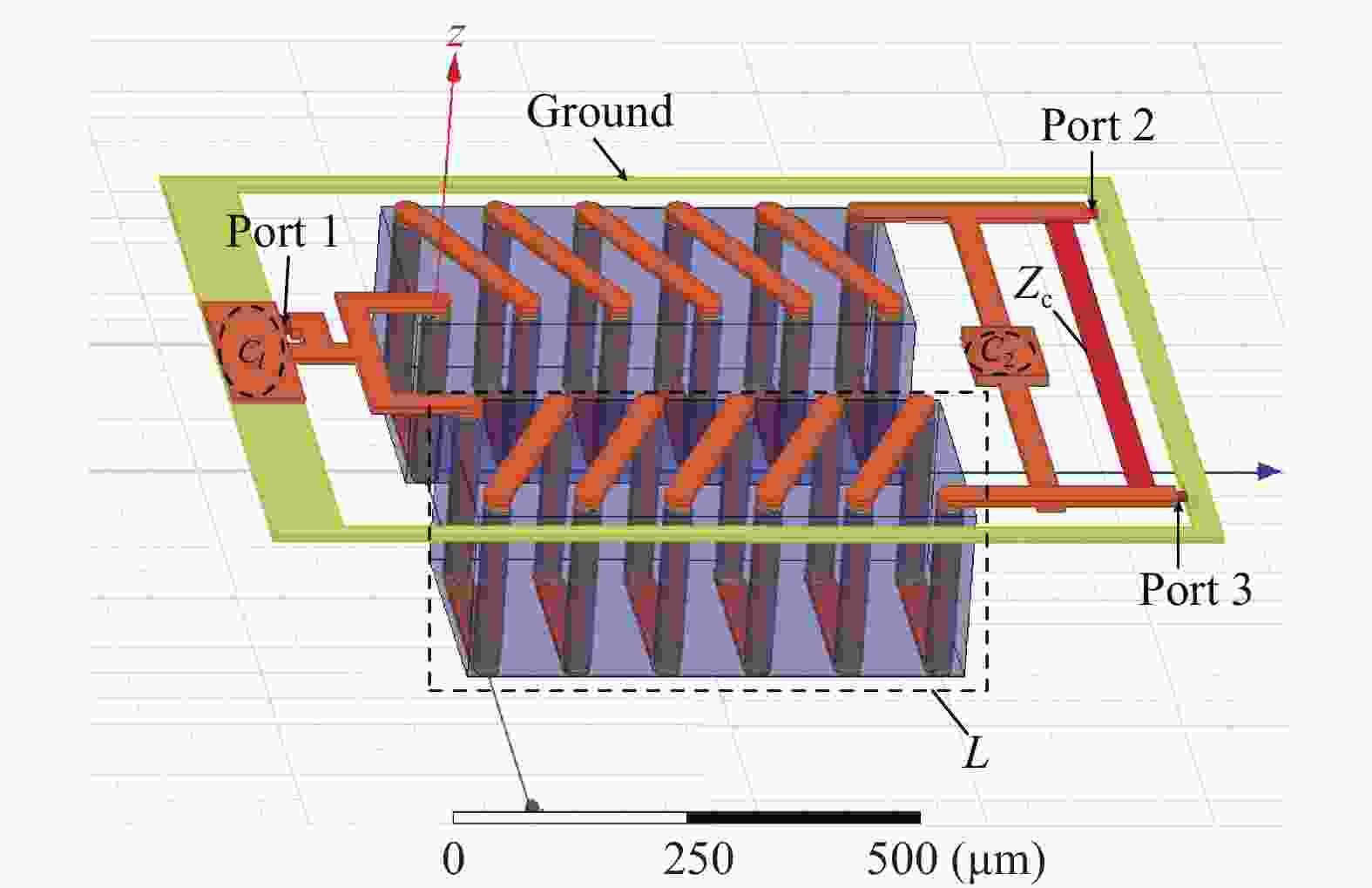 Design of a 3D Wilkinson power divider using through glass via technology